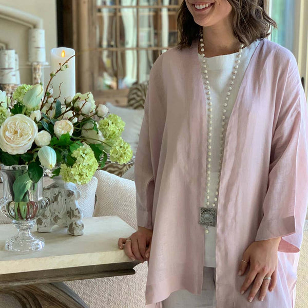 Kimono - Crown Linen Kiki Kimono - Girl Intuitive - Crown Linen Designs - OS / Dusty Pink