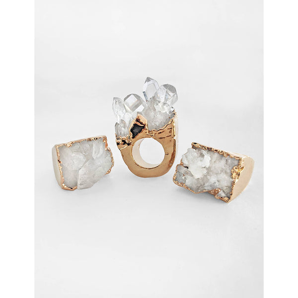 Ring - Crystal Quartz Stalactite Ring - Girl Intuitive - Nuance Jewelry -