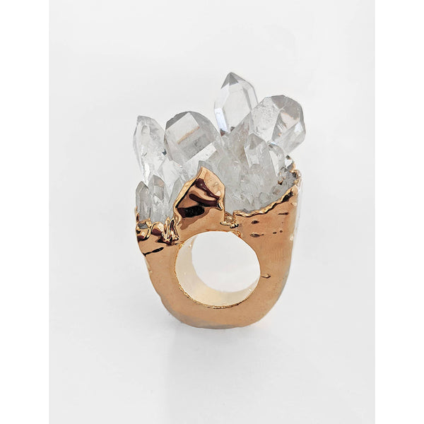 Ring - Crystal Quartz Stalactite Ring - Girl Intuitive - Nuance Jewelry -