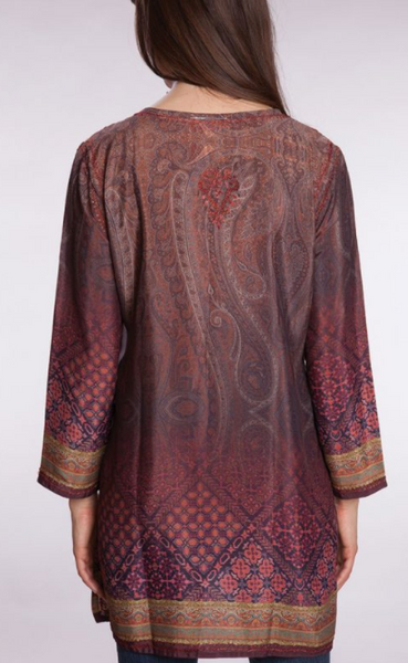 Tunic - Deena Burgundy Silk Tunic Top - Girl Intuitive - Sevya -