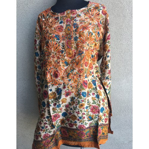 Tunic - Dolma Silk Embroidered Tunic Rust - Girl Intuitive - Dolma -