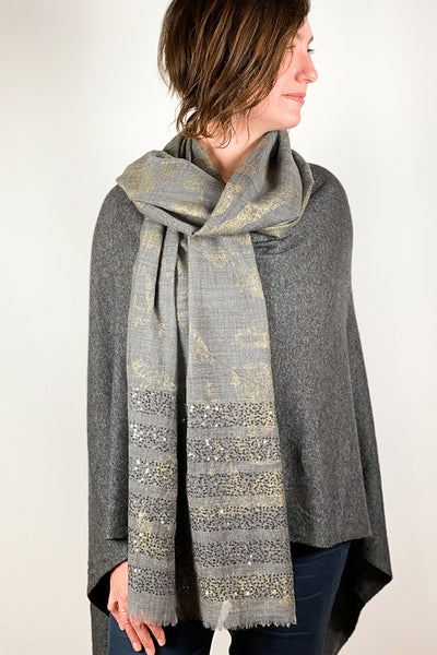 Poncho - Dolma Cashmere Poncho Charcoal Gray - Girl Intuitive - Dolma -