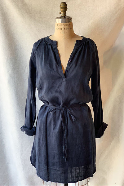 Dresses - Dolma Linen Shirtdress - Girl Intuitive - Dolma - S / Navy