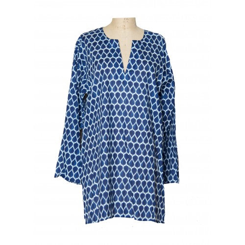 Tunic - Tunic of Navy Waves Print - Girl Intuitive - Dolma -