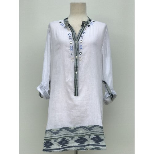 Shirts - Dolma Southwestern Button Tunic Shirt - Girl Intuitive - Dolma -