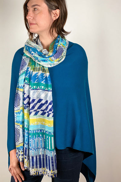 Poncho - Dolma Cashmere Poncho in Teal - Girl Intuitive - Dolma -