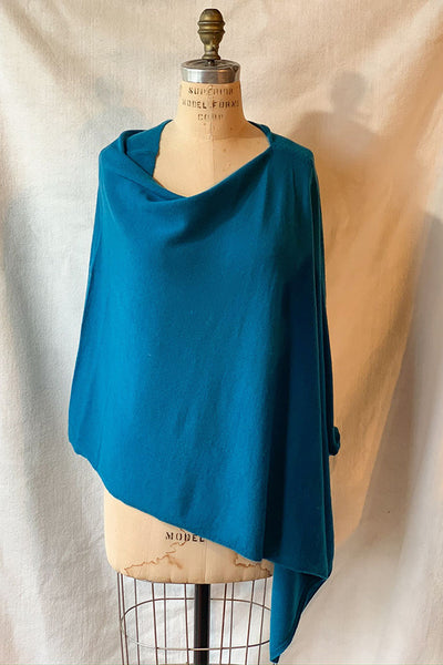 Poncho - Dolma Cashmere Poncho in Teal - Girl Intuitive - Dolma -