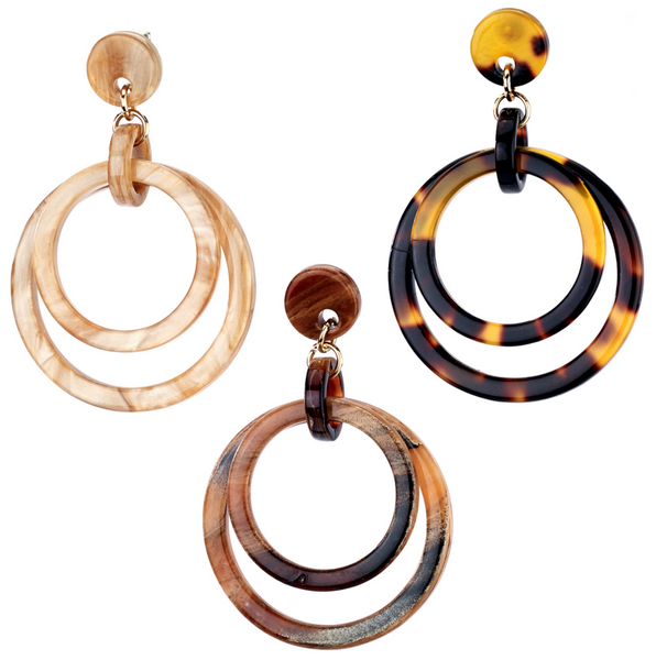 earrings - Double Hoop Natural Earrings - Girl Intuitive - Island Imports -