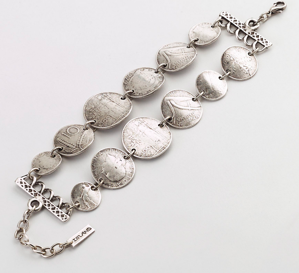 bracelet - Double Row Turkish Coins Bracelet - Girl Intuitive - Island Imports -