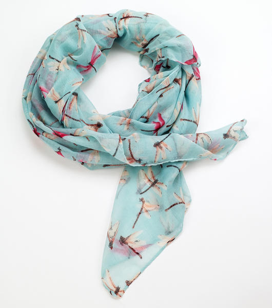 Scarves - Dragonfly Printed Scarf - Girl Intuitive - Island Imports -