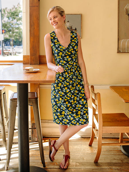 Dresses - Mata Traders Delia Wrap Dress Lemons - Girl Intuitive - Mata Traders -