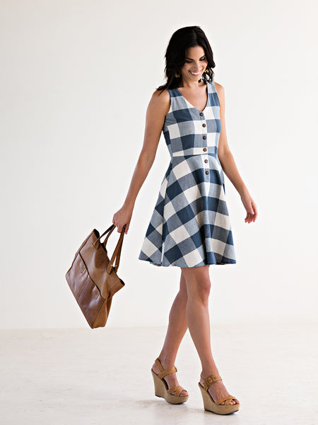 Dresses - Mata Traders Midsummer Dream Dress Blue Plaid - Girl Intuitive - Mata Traders -