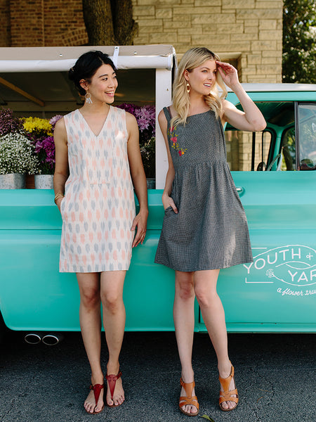 Dresses - Mata Traders Milan Shift Dress Cream Ikat - Girl Intuitive - Mata Traders -