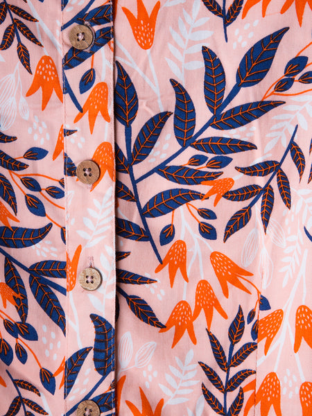 Dresses - Mata Traders Monterey Shirtdress Peach Navy - Girl Intuitive - Mata Traders -
