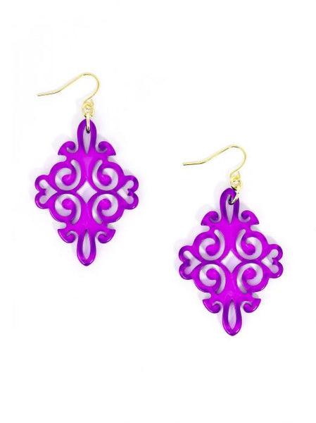 earrings - Twirling Blossom Earrings - Girl Intuitive - Zenzii - Purple