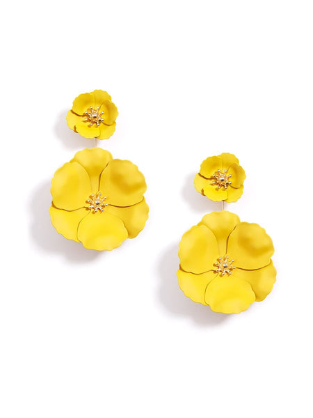 earrings - Flower Power Drop Earrings - Girl Intuitive - Zenzii - Yellow