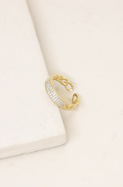 Ring - Ettika Crystal and Gold Chain Link Ring - Girl Intuitive - Ettika -