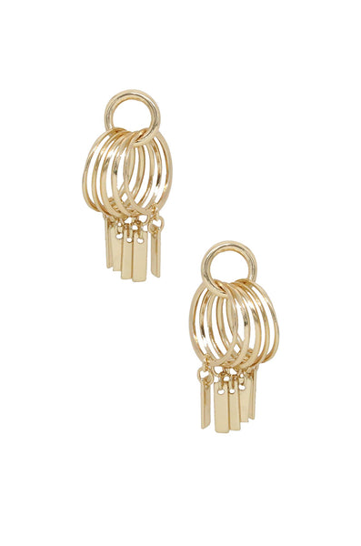 earrings - Ettika Mini Jingle Bar Hoops in Gold - Girl Intuitive - Ettika -