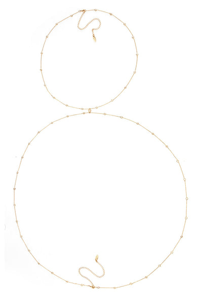 Body Chain - Ettika Simple Crystal X Body Chain in Gold - Girl Intuitive - Ettika -