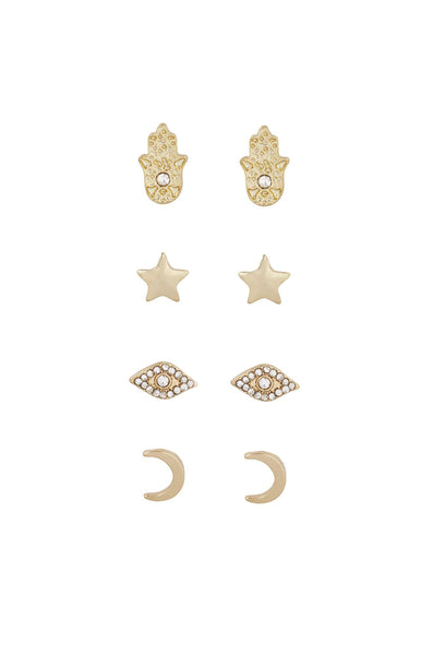 earrings - Ettika Ear Candy Celestial Stud Set - Girl Intuitive - Ettika -