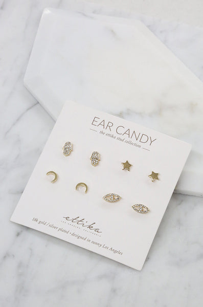 earrings - Ettika Ear Candy Celestial Stud Set - Girl Intuitive - Ettika -