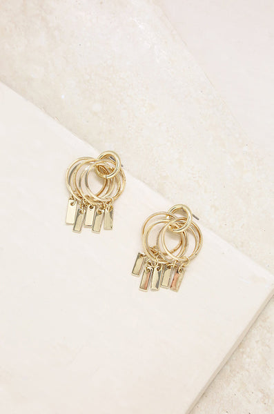 earrings - Ettika Mini Jingle Bar Hoops in Gold - Girl Intuitive - Ettika -