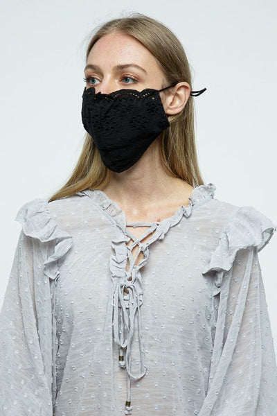 Mask - Eyelet Flower Reusable Face Mask - Girl Intuitive - Leto -