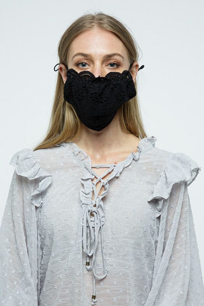 Mask - Eyelet Flower Reusable Face Mask - Girl Intuitive - Leto -