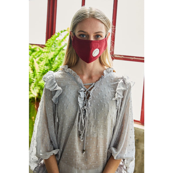 Mask - Fabric Protective Face Mask Solid Colors - Girl Intuitive - Leto - One Size / Red