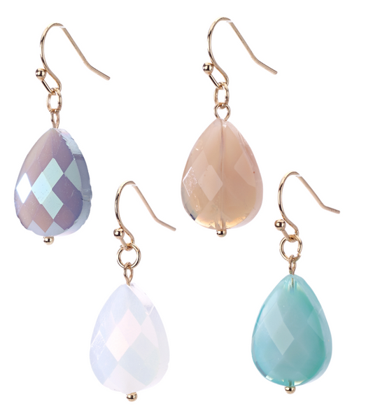 earrings - Faceted Teardrop Earrings - Girl Intuitive - Island Imports -