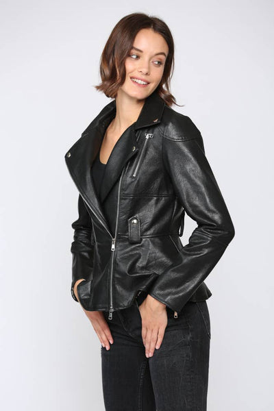 Jacket - Fate Peplum Faux Leather Biker Jacket - Girl Intuitive - Fate -