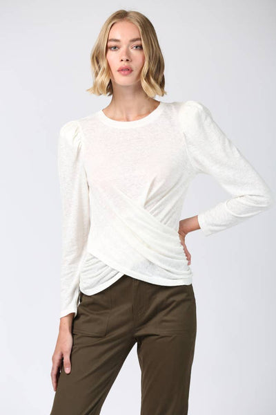 Top - Fate Wrap Front Linen Blend Top - Girl Intuitive - Fate -