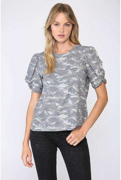 Top - Camo Twist Sleeve T-Shirt - Girl Intuitive - Fate -