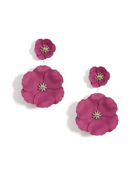 earrings - Flower Power Drop Earrings - Girl Intuitive - Zenzii - Dark Purple