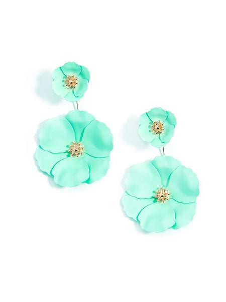 earrings - Flower Power Drop Earrings - Girl Intuitive - Zenzii - Green