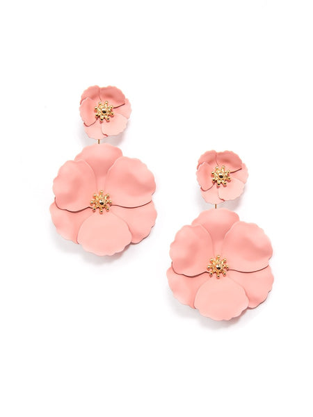 earrings - Flower Power Drop Earrings - Girl Intuitive - Zenzii - Pink