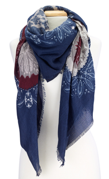 Scarves - Folk Design Scarves - Girl Intuitive - Island Imports - Blue