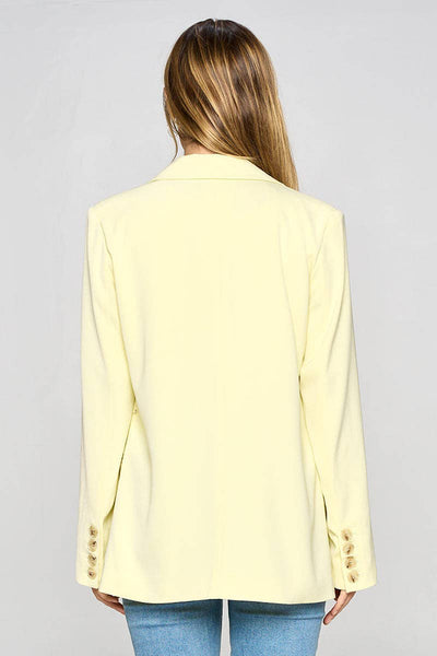 Jacket - Fore Collection Double Breasted Blazer Lemon Yellow - Girl Intuitive - Fore Collection -