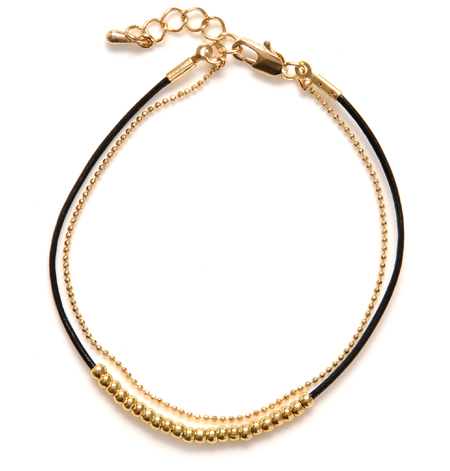 bracelet - Jillery Leather and Chain Charm Bracelet - Girl Intuitive - Jillery -