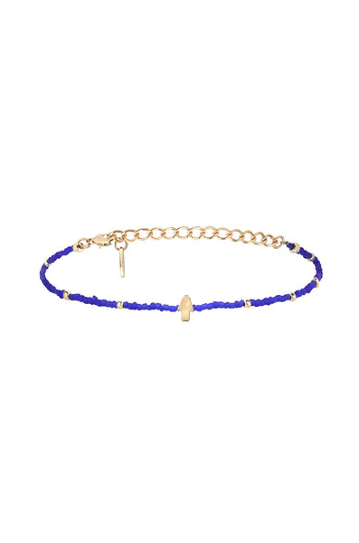 Necklace - Hamsa Beaded Choker Blue and Gold - Girl Intuitive - Ettika -