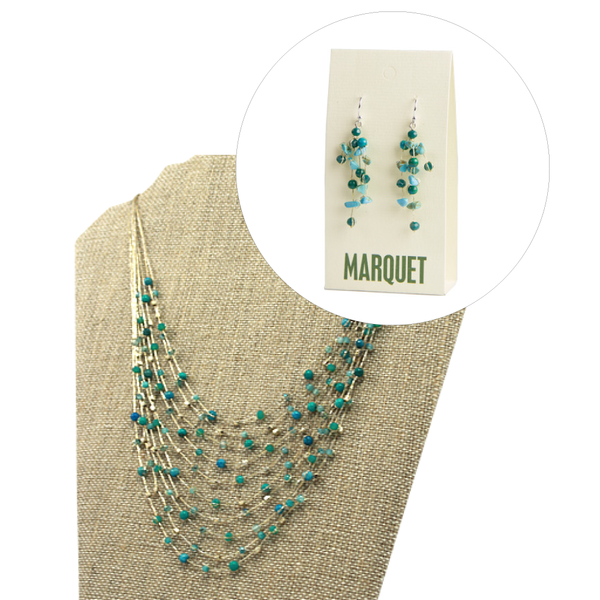 Necklace - Handmade Turquoise Jewelry Gift Set - Girl Intuitive - Marquet -