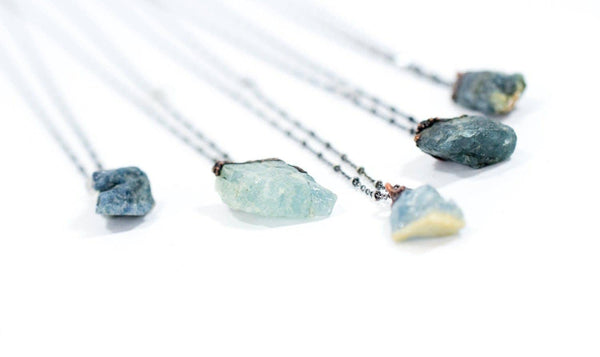 Necklace - Raw Aquamarine Necklace - Girl Intuitive - Hawkhouse -