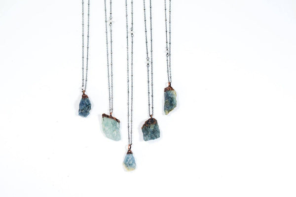Necklace - Raw Aquamarine Necklace - Girl Intuitive - Hawkhouse -