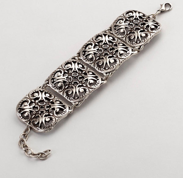 bracelet - Damask Filigree Link Bracelet - Girl Intuitive - Island Imports -