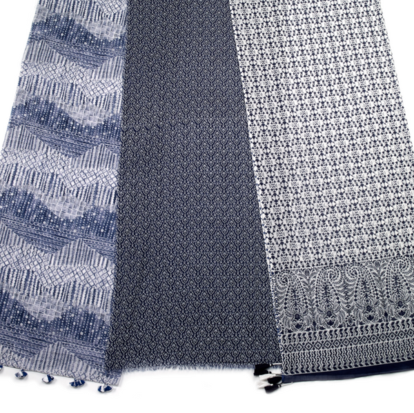 Scarves - Indian Indigo Blue Scarf - Girl Intuitive - Christian Livingston -