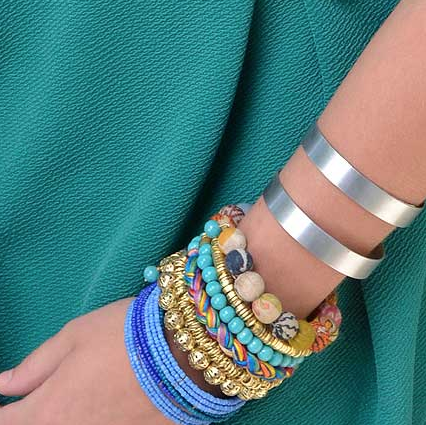 bracelet - Kantha Fabric Spiral Bracelet - Girl Intuitive - WorldFinds -