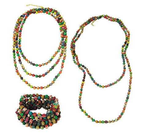 - Kantha Textile Beads Long Necklace - Girl Intuitive - Girl Intuitive -