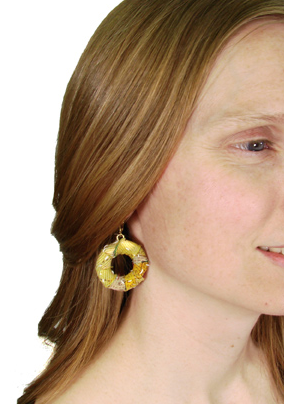earrings - Kantha Wrap Hoop Earrings - Girl Intuitive - WorldFinds -