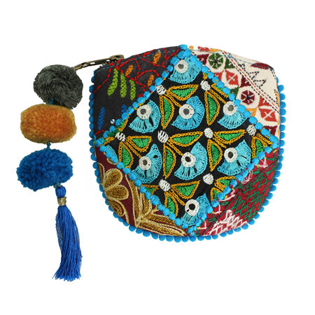 Bags - Kutch Pom Pom Coin Purse - Girl Intuitive - WorldFinds -