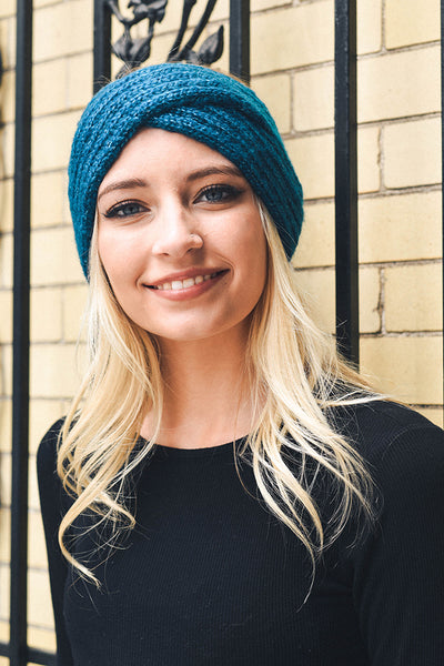 Headband - Cross Over Knit Headband - Girl Intuitive - Leto - One Size / Blue